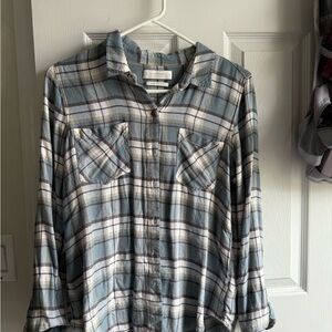Lucky Brand Blue Plaid Button Down Shirt